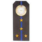 Часы погон подарочные настольные Авиация ВМФ из натурального камня Змеевик Military Clock варинант исполнения - 7 | Loft Concept в Омске