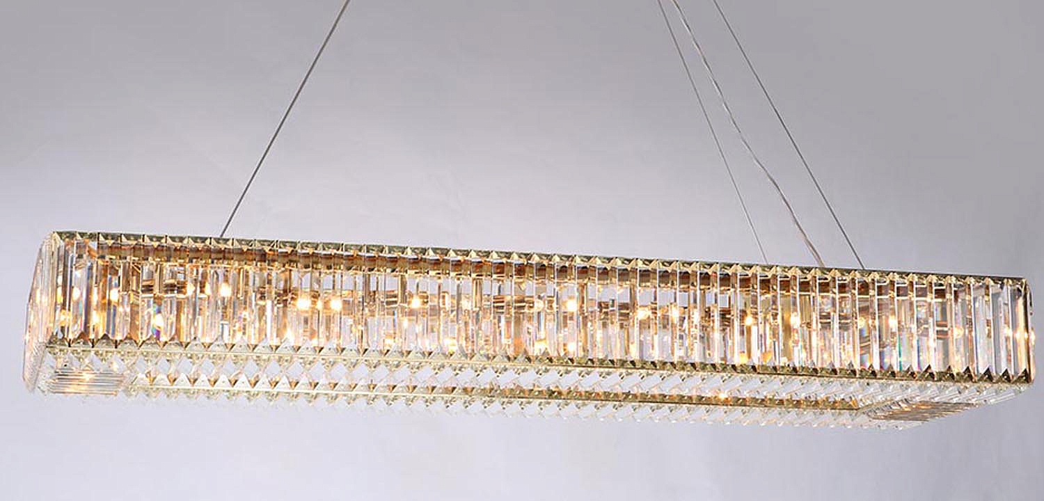 Люстра Darleen Crystal Gold Rectangular Chandelier Люстра Darleen Crystal Gold Rectangular Chandelier - Loft-Concept в Омске