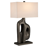 Настольная лампа с прямоугольным тканевым абажуром на фигурном каркасе Brutilist  варинант исполнения - 2 | Loft Concept в Омске