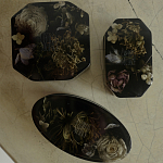 Шкатулка из эпоксидной смолы с цветами черная Epoxy Resin Square Box Black варинант исполнения - 2 | Loft Concept в Омске