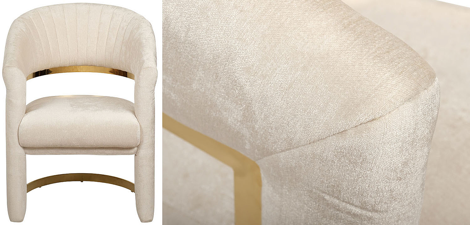 Полукресло Valbonne Chair cream velour Полукресло Valbonne Chair cream velour - Loft-Concept в Омске