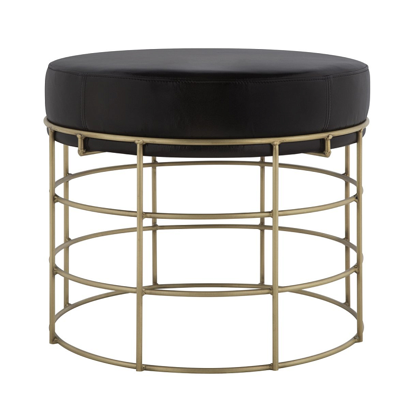 Пуф Cage Rods Gold 60 Золотой Черный Пуф Cage Rods Gold 60 Золотой Черный в Омске | Loft Concept