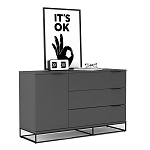 Комод цвета графит с 3-мя ящиками Strict Lines  варинант исполнения - 3 | Loft Concept в Омске