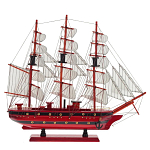 Декоративная модель деревянного красного парусника в подарочной упаковке With The low варинант исполнения - 1 | Loft Concept в Омске