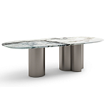 Стол обеденный мраморный с колоннами Marble Column Table варинант исполнения - 3 | Loft Concept в Омске