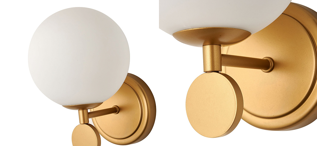 Бра с белым круглым плафоном Glowing Clouds Gold Бра с белым круглым плафоном Glowing Clouds Gold - Loft-Concept в Омске