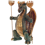 Подсвечник в виде дракона Dragon Candlestick Green Gold варинант исполнения - 3 | Loft Concept в Омске