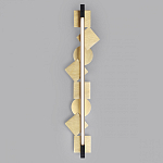 Бра вертикальное черного цвета с золотыми кругами и квадратами Gravyura варинант исполнения - 3 | Loft Concept в Омске