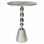 Кофейный столик с рельефной столешницей из металла Aplika Silver варинант исполнения - 1 | Loft Concept в Омске