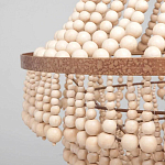 Многоярусная люстра украшенная круглыми деревянными бусами Wooden Beads Chandelier L варинант исполнения - 2 | Loft Concept в Омске