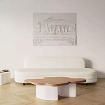 Дизайнерский журнальный стол с фигурной столешницей на белом основании Holarisex варинант исполнения - 2 | Loft Concept в Омске