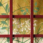 Обои ручная роспись The Plain of Musashi Original colourway on painted Xuan paper with gold ombre варинант исполнения - 2 | Loft Concept в Омске