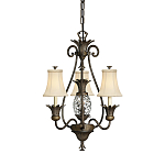 Люстра бронзового цвета с 3-мя кремовыми текстильными абажурами Hinkley варинант исполнения - 1 | Loft Concept в Омске