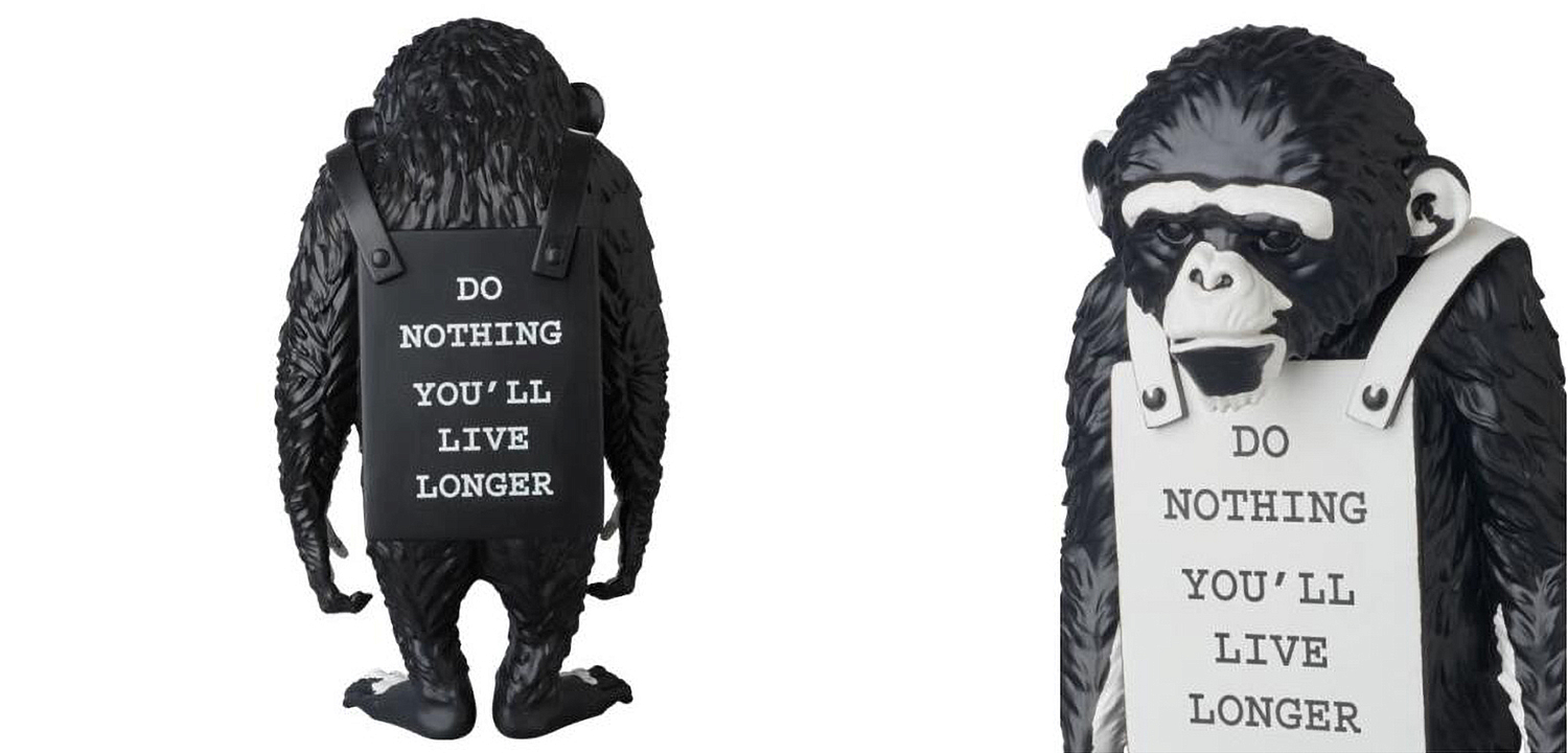Статуэтка Banksy Lying Monkey Black and White Статуэтка Banksy Lying Monkey Black and White - Loft-Concept в Омске