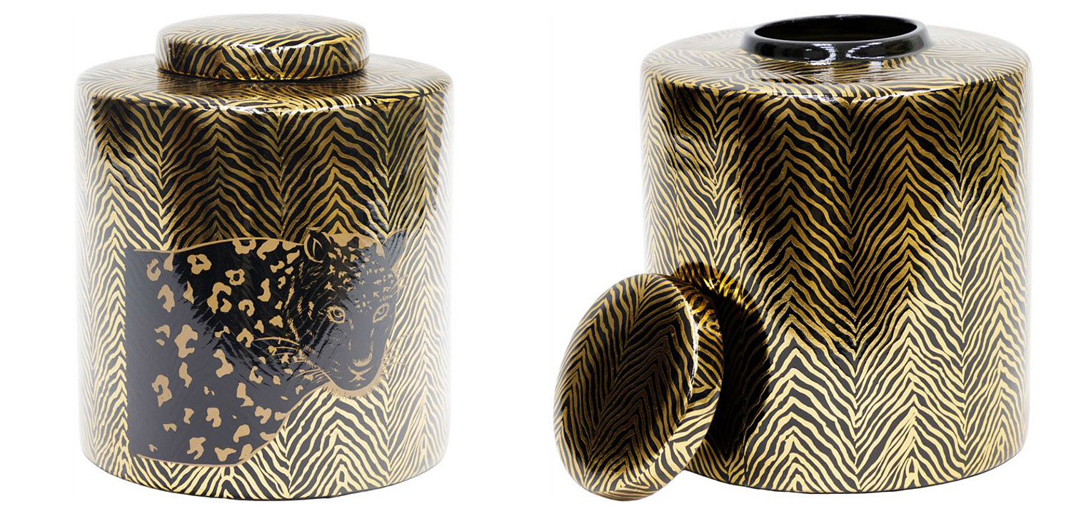 Ваза Leopard Vase black and gold 25 Ваза Leopard Vase black and gold 25 - Loft-Concept в Омске