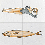 Плитка с узором Рыба Русалка варинант исполнения - 2 | Loft Concept в Омске