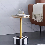 Дизайнерский журнальный стол с круглой столешницей на чёрно-белом основании Muruv варинант исполнения - 1 | Loft Concept в Омске