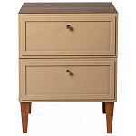 Тумба прикроватная бежевая из массива бука с 2-мя ящиками Wenge Light варинант исполнения - 2 | Loft Concept в Омске