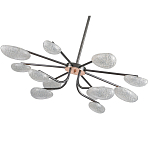 Люстра черного цвета с 12-ю прозрачными плафонами овальной формы Iona chandelier варинант исполнения - 3 | Loft Concept в Омске