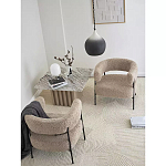 Кресло полукруглое мягкое с буклированной обивкой Armchair with Boucle Upholstery варинант исполнения - 7 | Loft Concept в Омске