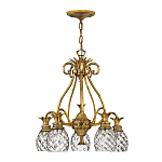 Люстра цвета латунь с 5-ю плафонами из рельефного стекла в форме ананаса Hinkley варинант исполнения - 2 | Loft Concept в Омске