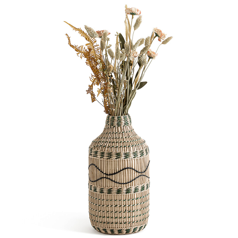 Ваза декоративная из натурального плетеного бамбука Bamboo Decor 35 Бежевый Ваза декоративная из натурального плетеного бамбука Bamboo Decor 35 Бежевый в Омске | Loft Concept