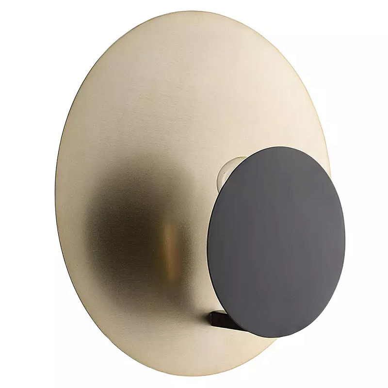 Бра круглое в сочетании золотистого и чёрного цвета Round Sconce Gold and Black Черный Золотой в Омске | Loft Concept 