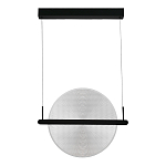 Светодиодный подвесной светильник круглой формы с металлическим черным каркасом Marble Glow варинант исполнения - 4 | Loft Concept в Омске