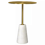 Кофейный столик с круглой столешницей на белом мраморном основании Original Foundation варинант исполнения - 3 | Loft Concept в Омске