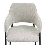 Стул мягкий с подлокотниками Chair Gray Upholstery Boucle варинант исполнения - 5 | Loft Concept в Омске