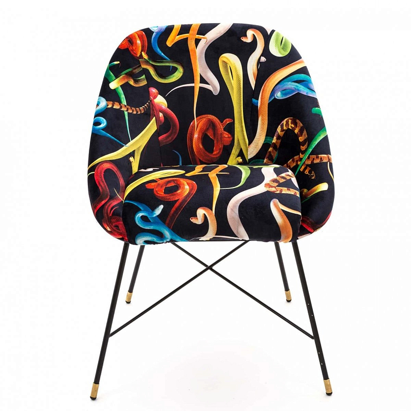 Кресло Seletti Padded Chair Snakes Мульти Черный в Омске | Loft Concept 