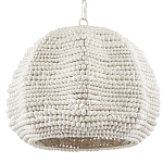 Подвесной светильник в форме купола с декором из круглых деревянных бусин White Wooden Beads Chandelier варинант исполнения - 3 | Loft Concept в Омске