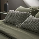 Чехол на подушку мятного цвета с бахромой и объемным узором Ethnic mix варинант исполнения - 6 | Loft Concept в Омске