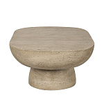 Столик кофейный кремового цвета с овальной столешницей и круглым основанием Cream Dalmen Table варинант исполнения - 3 | Loft Concept в Омске