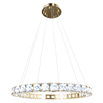 Люстра круглая подвесная с хрустальными элементами на золотом основании Диаметр 79 см Ring Horizontal варинант исполнения - 1 | Loft Concept в Омске