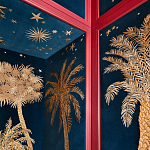 Обои с вышивкой ручной работы Deco Palms Original colourway on velvet варинант исполнения - 2 | Loft Concept в Омске