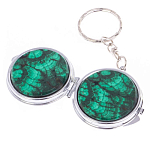 Зеркало брелок карманное двухстороннее из натурального камня Малахит Stone Mirrors варинант исполнения - 5 | Loft Concept в Омске