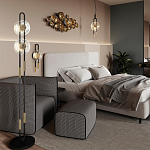 Бра с черным основанием и золотистым декором Bruno варинант исполнения - 5 | Loft Concept в Омске