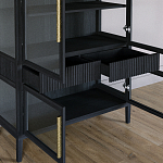 Витрина Primo со стеклянными фасадами и 2 ящиками Черный дуб варинант исполнения - 7 | Loft Concept в Омске