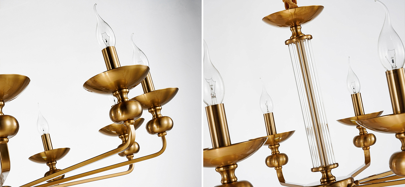 Люстра бронзового цвета со стеклянным декором Candelabrum D91 см Люстра бронзового цвета со стеклянным декором Candelabrum D91 см - Loft-Concept в Омске