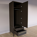 Узкий Шкаф Primo с 2 выдвижными ящиками Темный орех варинант исполнения - 7 | Loft Concept в Омске