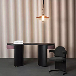 Дизайнерский письменный стол овальной формы с 2-мя выдвижными ящиками по бокам Parsec варинант исполнения - 1 | Loft Concept в Омске