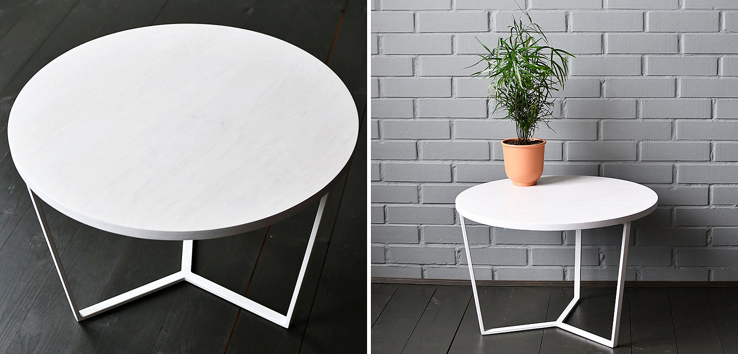 Кофейный стол Thea White Industrial Metal Rust Coffee Table Кофейный стол Thea White Industrial Metal Rust Coffee Table - Loft-Concept в Омске