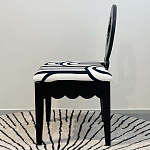 Дизайнерский стул с круглой деревянной спинкой Black and White Clover варинант исполнения - 4 | Loft Concept в Омске