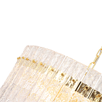 Люстра подвесная круглая с прозрачными рельефными стеклянными вставками и золотым основанием Textured Glass Chandelier варинант исполнения - 4 | Loft Concept в Омске