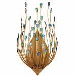 Бра настенное золотое с декором из бирюзовых элементов Peacock Tail варинант исполнения - 3 | Loft Concept в Омске