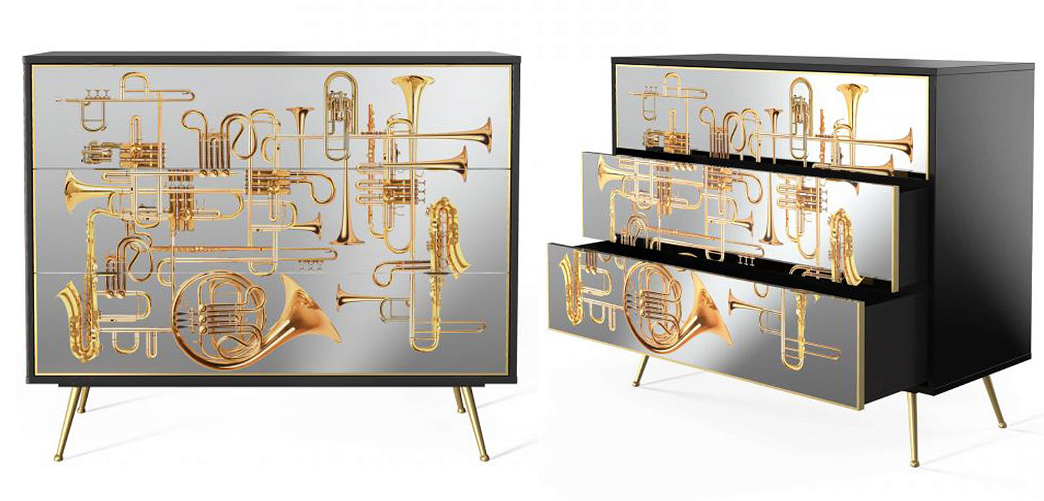 Комод Seletti Chest of Three Drawers Trumpets Комод Seletti Chest of Three Drawers Trumpets - Loft-Concept в Омске