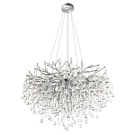 Люстра подвесная с прозрачными стеклянными подвесками в форме капель Диаметр 80 см Droplet Chandelier варинант исполнения - 4 | Loft Concept в Омске