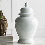 Ваза белая с крышкой однотонная Chinoiserie Ceramics варинант исполнения - 2 | Loft Concept в Омске