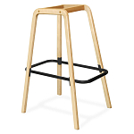 Барный стул со спинкой и мягкой обивкой с ромбами на 4-х деревянных ножках Голубой Велюр Ava Charm варинант исполнения - 4 | Loft Concept в Омске